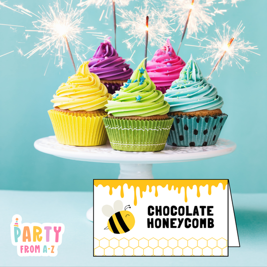 Personalised Birthday Party Candy & Lolly Food Cards | Party Decor LITTLE HONEY BEE PRINTED