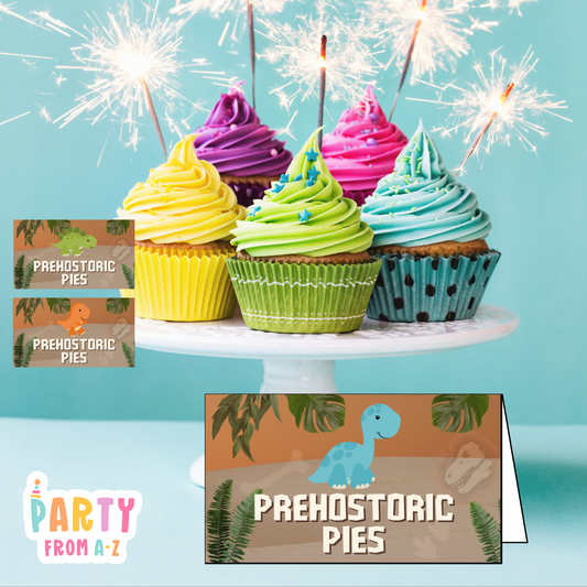 Personalised Birthday Party Candy & Lolly Food Cards | Party Decor DINOSAUR BOY DIGITAL Canva