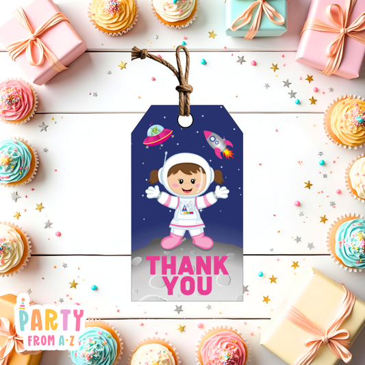 Space Girl Thank You Tags | Digital Ready to Print