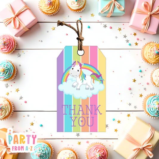 Unicorn Rainbow Thank You Tags | Digital Ready to Print