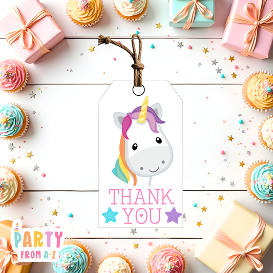 Unicorn Pastel Thank You Tags | Digital Ready to Print