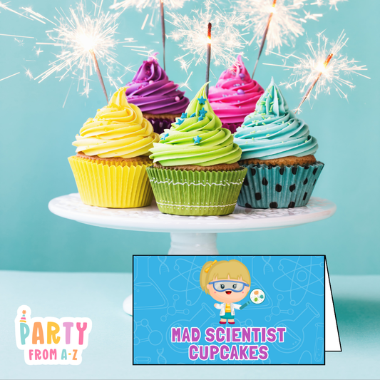 Personalised Birthday Party Candy & Lolly Food Cards | Party Decor SCIENCE BLONDE GIRL PRINTED