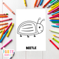 BUG-OUTDOOR-INSECT- Mini Colouring Pages | Printed (8 Colouring Cards)