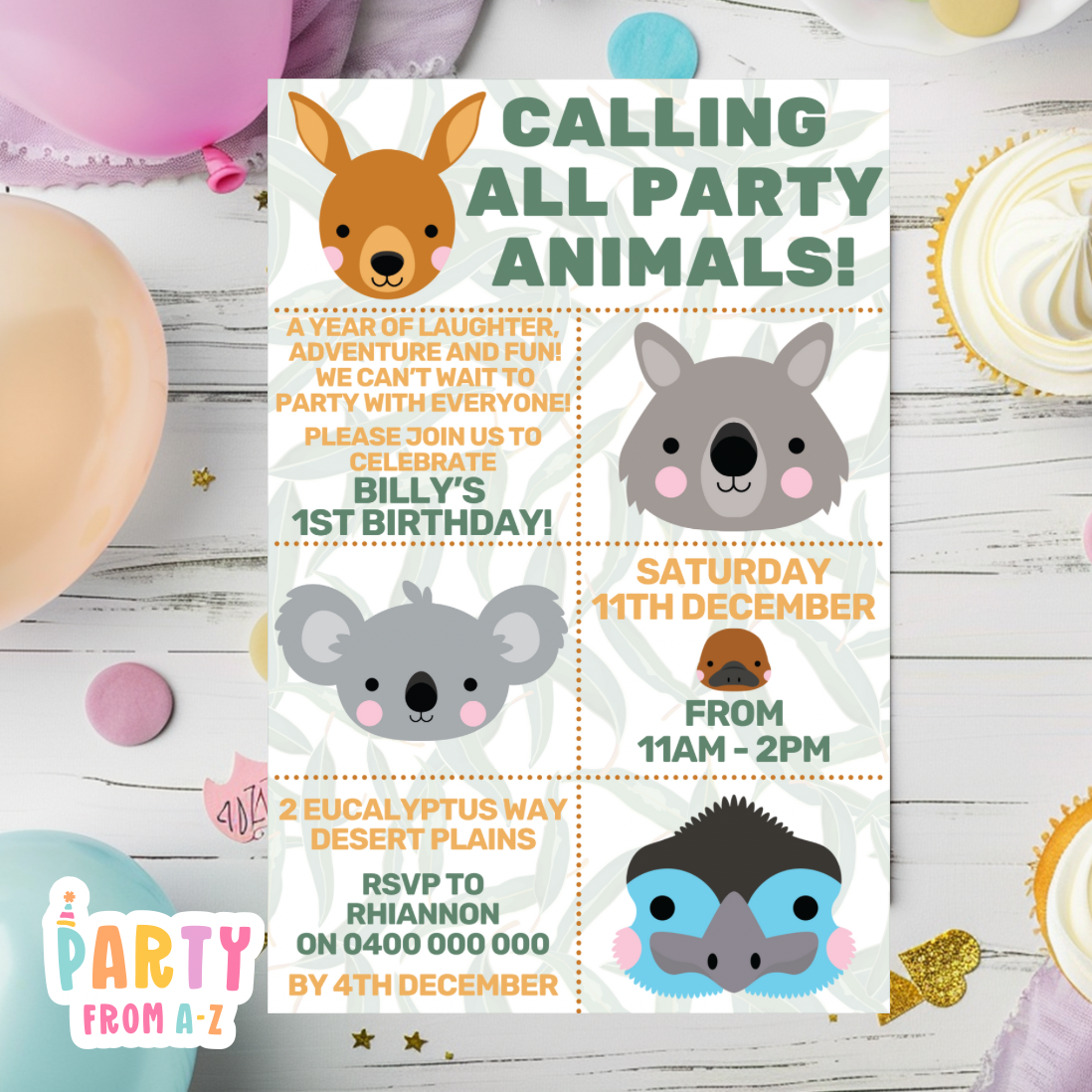 Kids Birthday Party Invites Girls Theme Printed & Digital Canva