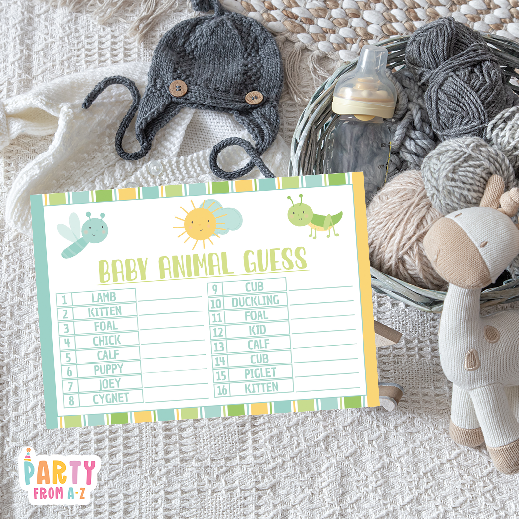 Baby Shower Animal Guess Game