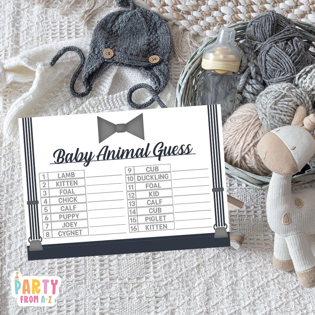 Baby Shower Animal Guess Game
