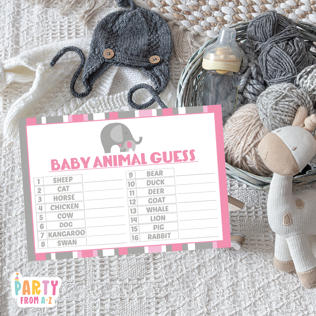 Baby Shower Animal Guess Game