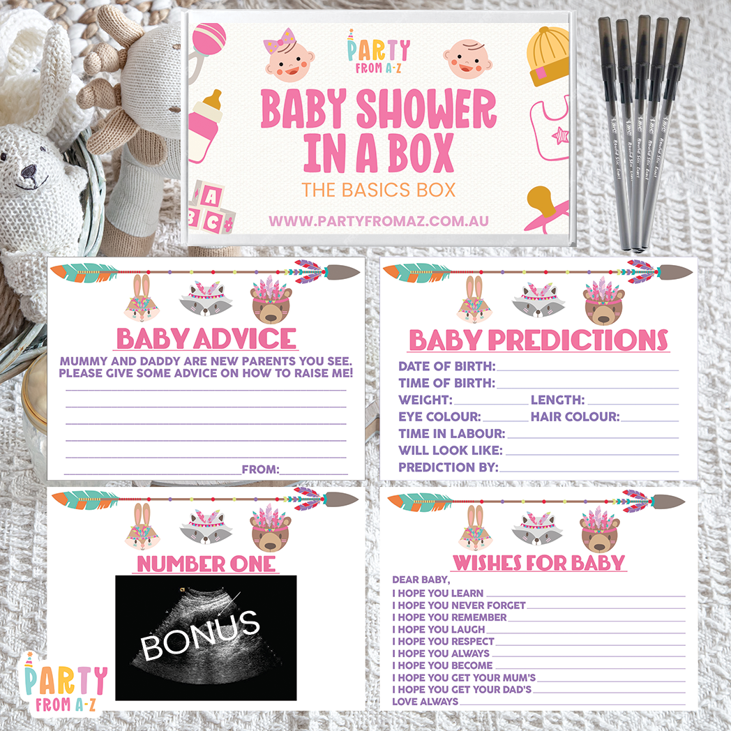 Baby Shower In A Box "The Basics Box" GAMES, ADVICE & PREDICTION CARDS