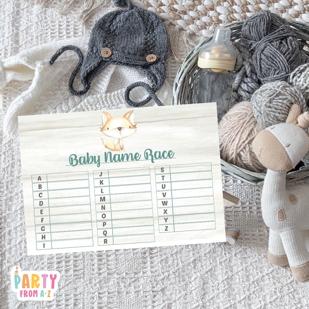 Baby Shower Baby Name Race Game