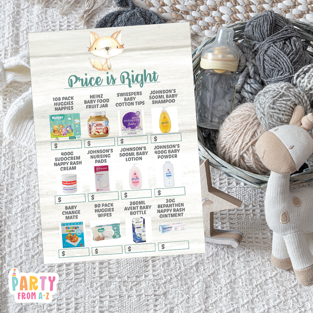 Baby Shower Price Is Right Game