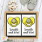 Baby Shower Baby Lucky Cards Yellow