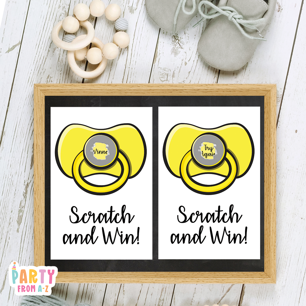 Baby Shower Baby Lucky Cards Yellow