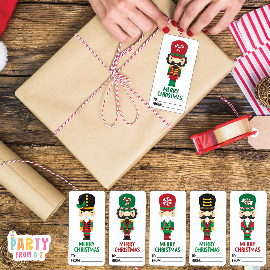 12 Pack Adhesive Gift Tags Labels Nutcracker