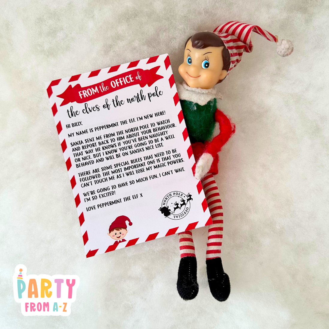 DIGITAL Christmas Elf Personalised Christmas Elf Welcome to our family letter Printed Prop Elf Antics