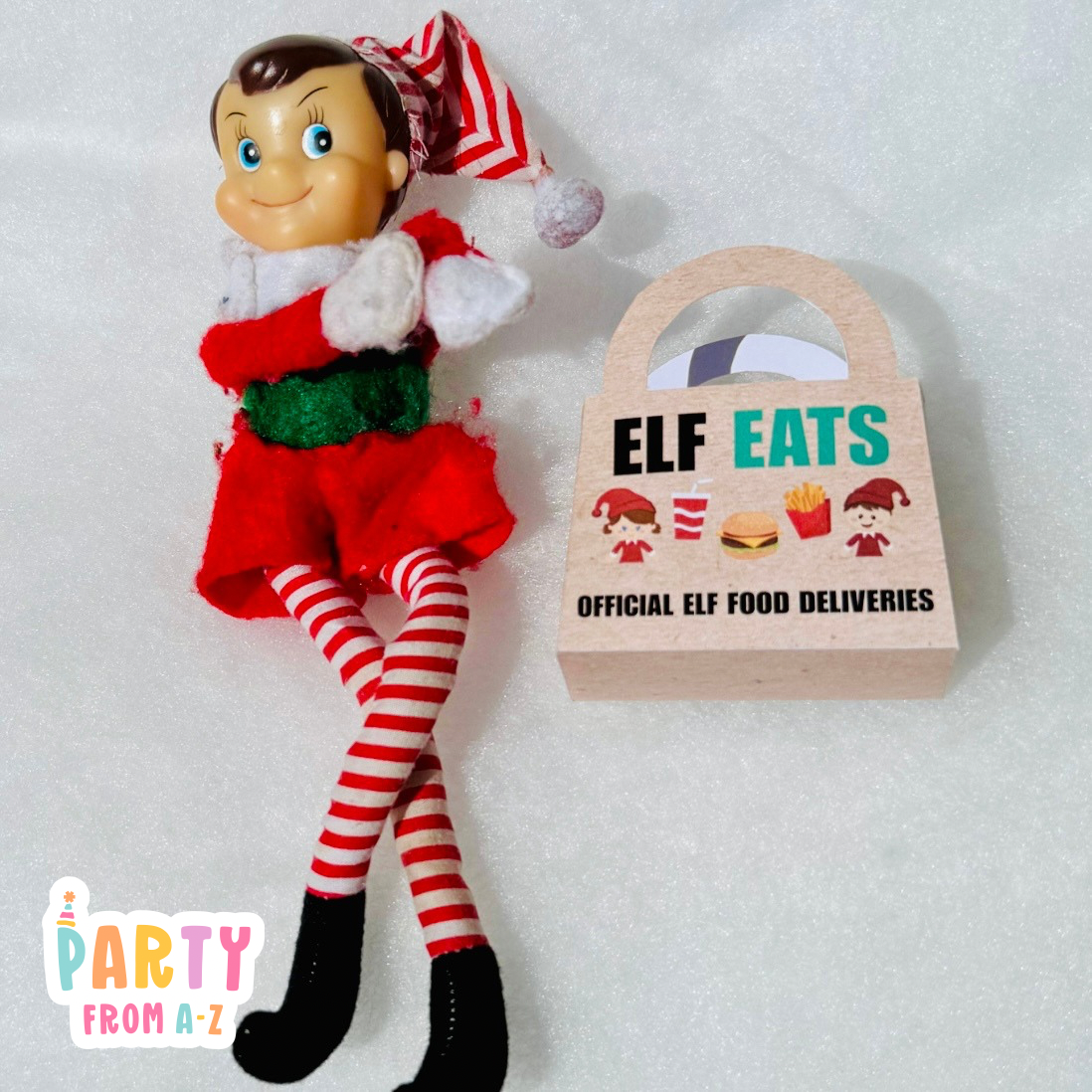Christmas Elf Uber Eats Bag Prop DIGITAL PDF Instant DOWNLOAD