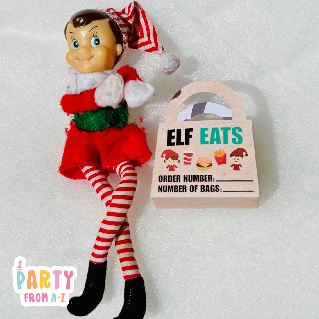 Christmas Elf Uber Eats Bag Prop DIGITAL PDF Instant DOWNLOAD