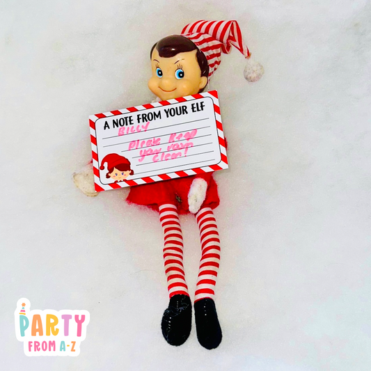 Christmas GIRL Elf Blank Notes Elf Prop Elf Antics