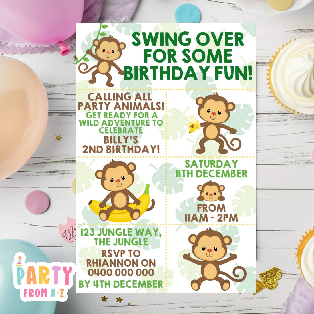 Kids Birthday Party Invites Boys Printed & Digital Canva