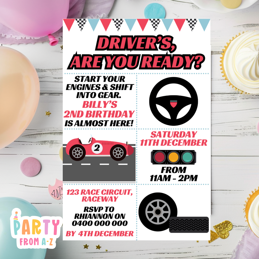 Kids Birthday Party Invites Boys Printed & Digital Canva