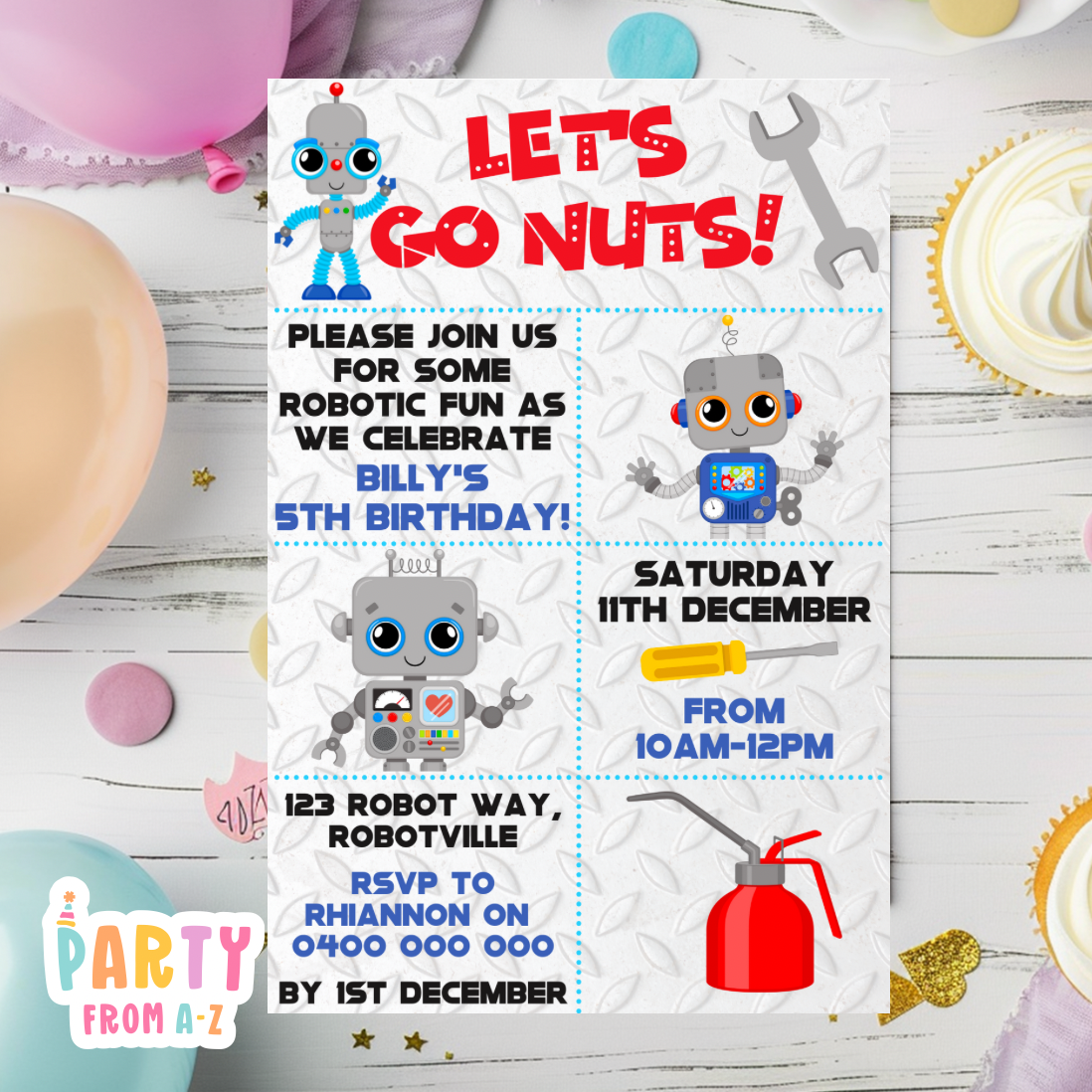 Kids Birthday Party Invites Boys Printed & Digital Canva