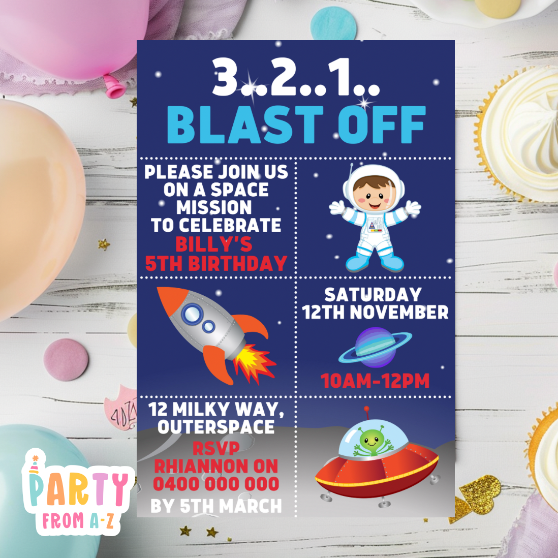 Kids Birthday Party Invites Boys Printed & Digital Canva