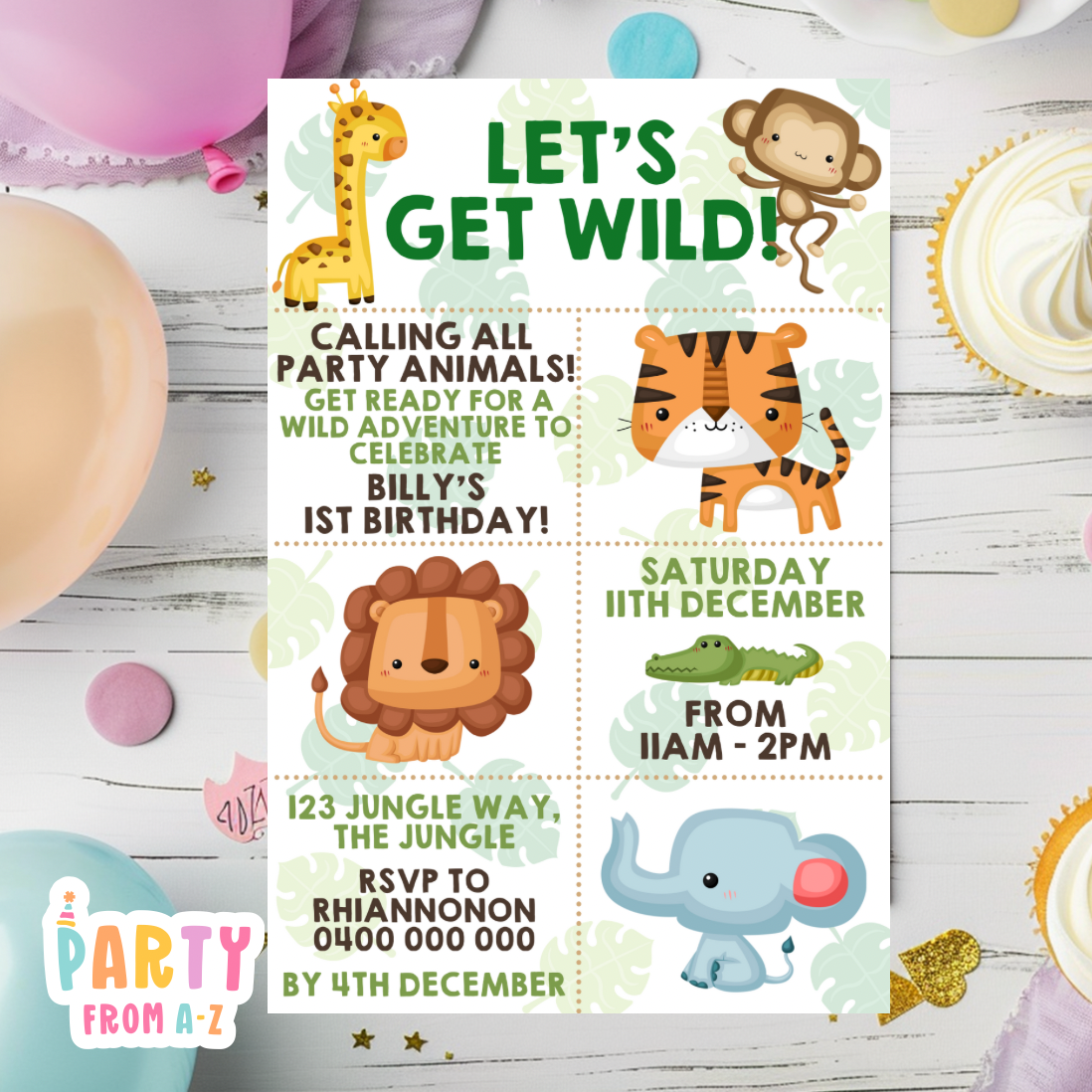 Kids Birthday Party Invites Boys Printed & Digital Canva