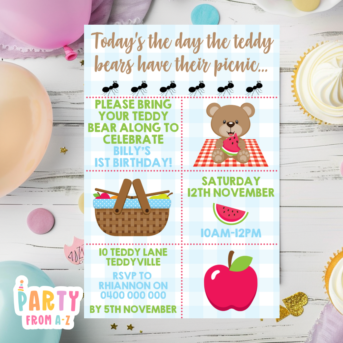 Kids Birthday Party Invites Boys Printed & Digital Canva