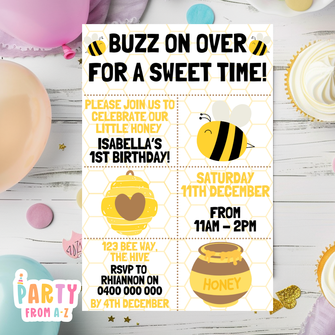 Kids Birthday Party Invites Girls Theme Printed & Digital Canva