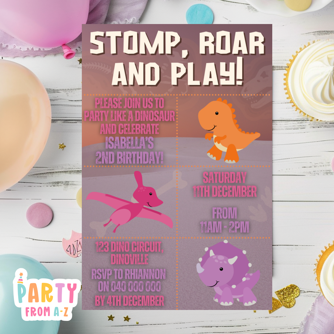 Kids Birthday Party Invites Girls Theme Printed & Digital Canva