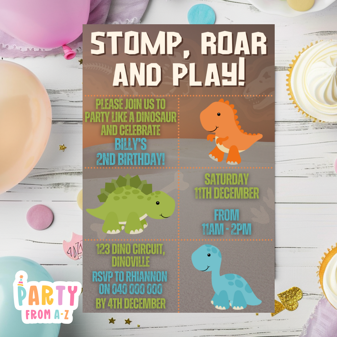 Kids Birthday Party Invites Boys Printed & Digital Canva