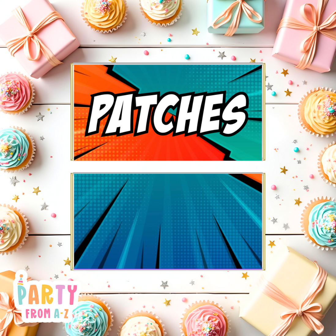 Kids Birthday Party Chocolate Wrappers Aldi Boys Girls SKATEPARK PATCHES PRINTED