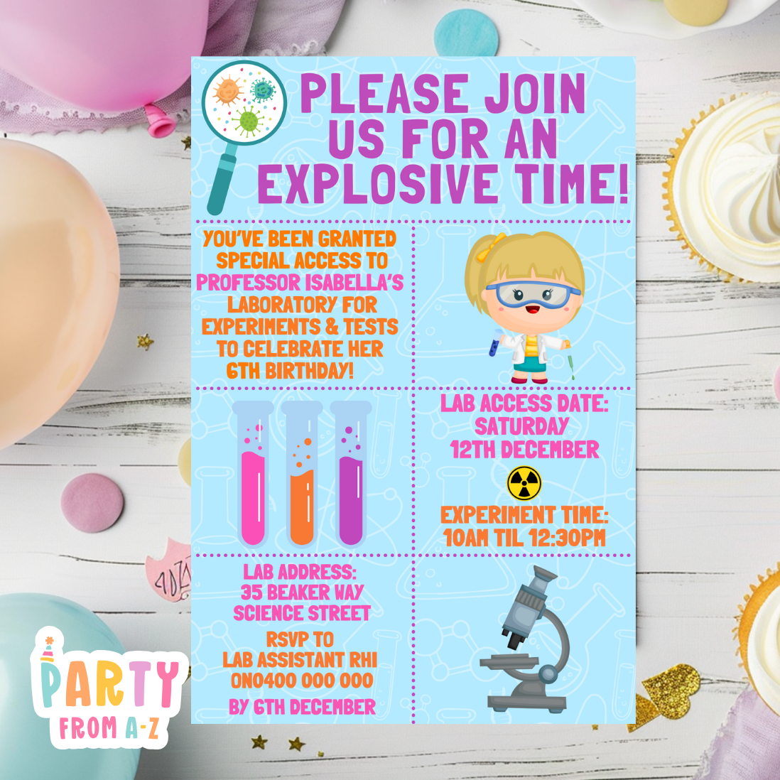 Kids Birthday Party Invites Boys Printed or Edit it Canva Girly Theme