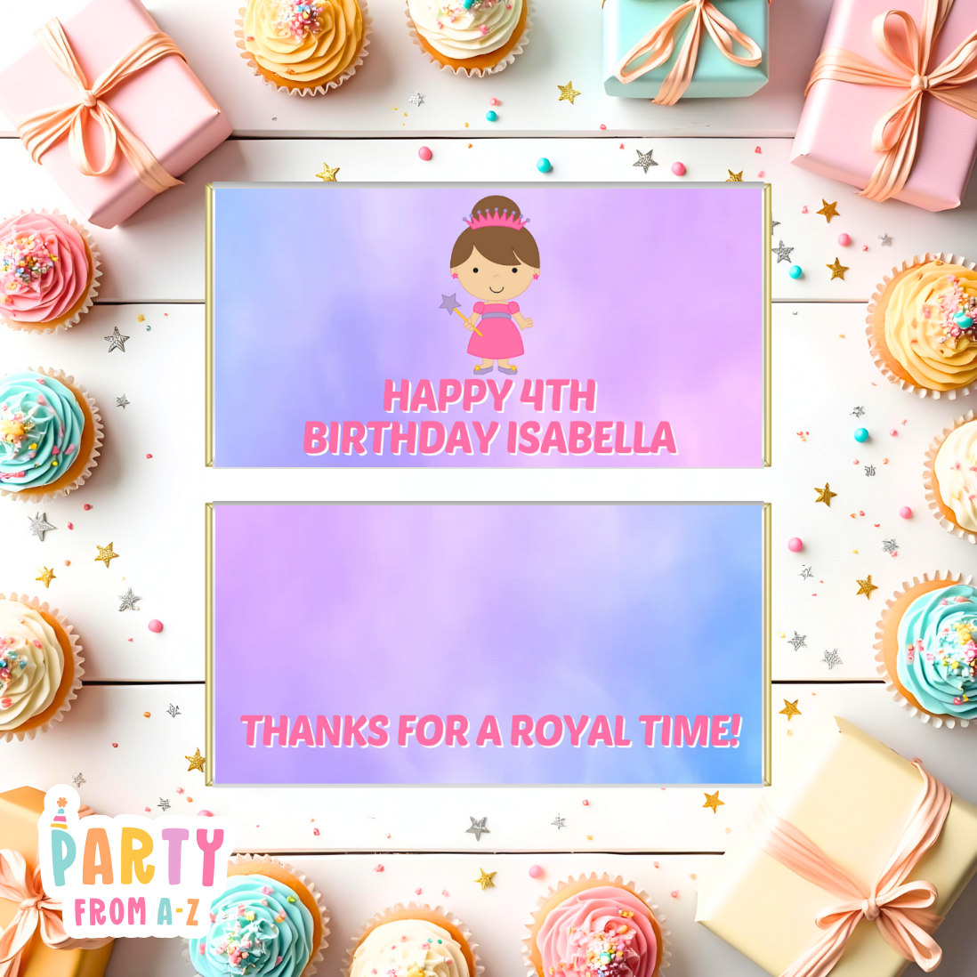 Personalised Kids Aldi Chocolate Bar Wrappers Printed or Edit in Canva Girly Themes