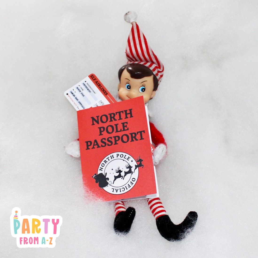 Christmas Elf Personalised Christmas Personalised Elf Passport, Boarding Pass & Suitcase Prop Elf Antics