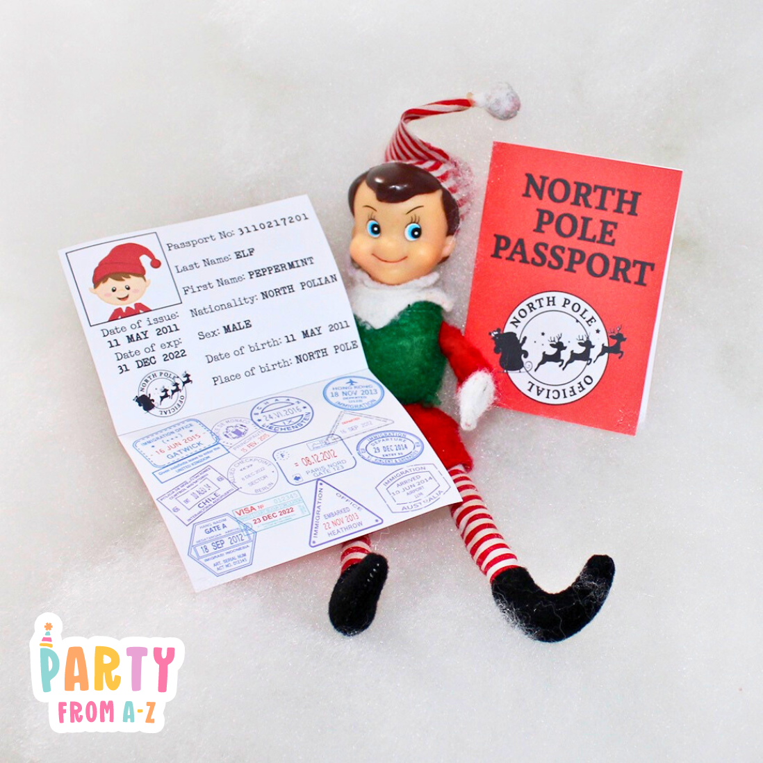 Christmas Elf Personalised Christmas Personalised Elf Passport & Boarding Pass Prop Elf Antics