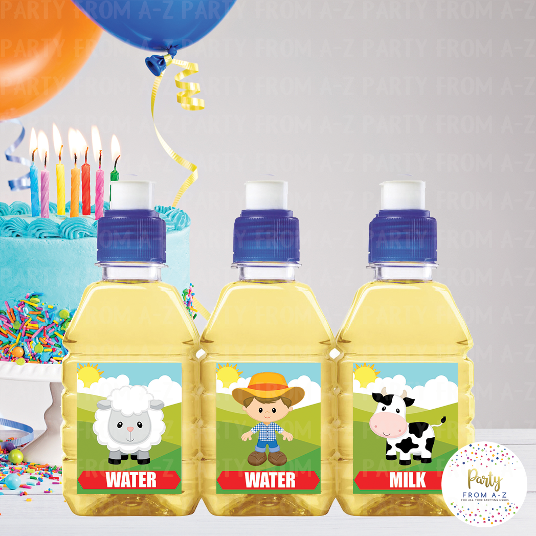 Kids Party Pop Top Water Bottle Labels