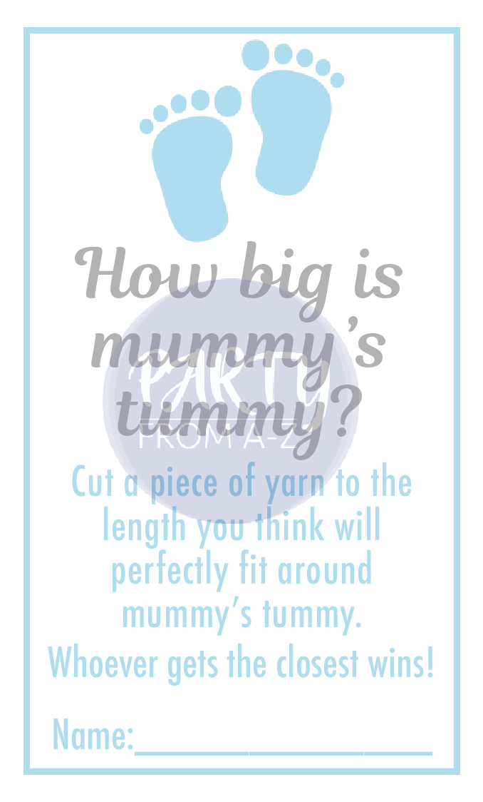 Baby Shower Mummy's Tummy Game - Various