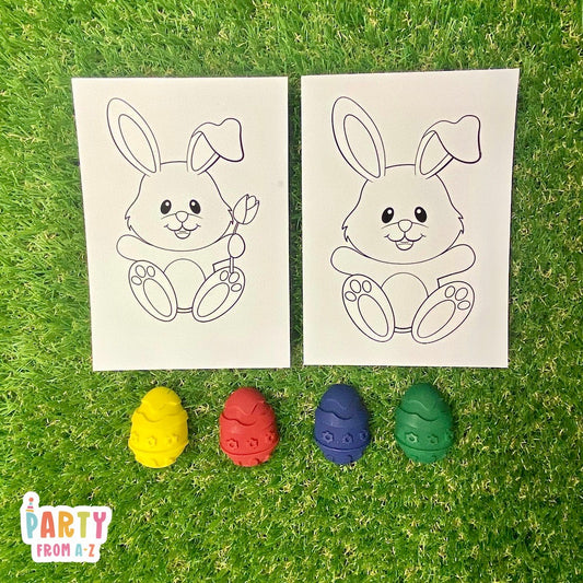 Printed Easter Colouring Pages with Crayons