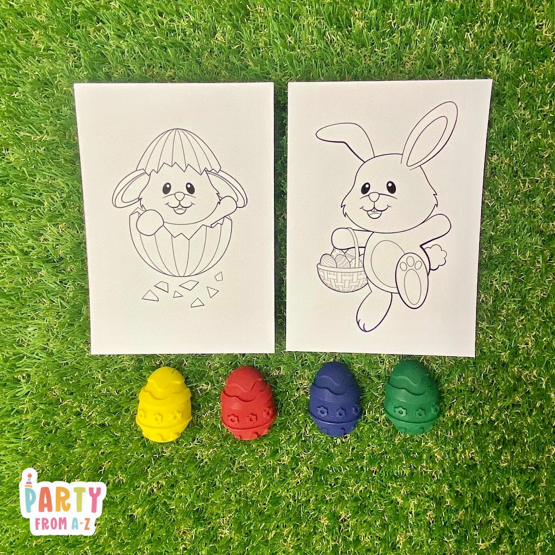 Printed Easter Colouring Pages with Crayons