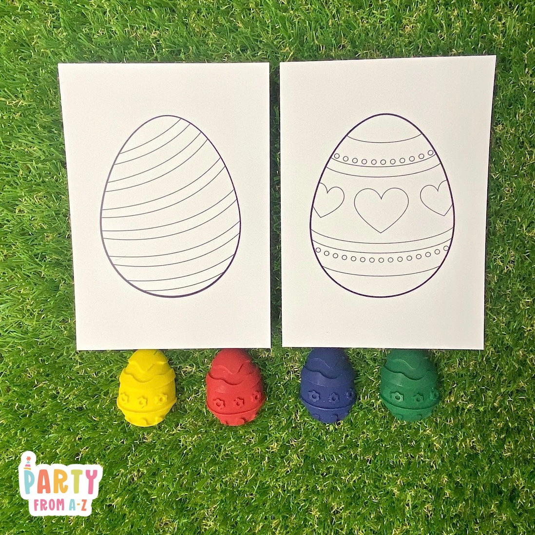 Printed Easter Colouring Pages with Crayons